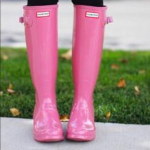 Hunter rain boots hot pink size 6